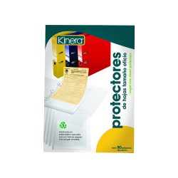 PROTECTOR DE HOJA AZOR KINERA PAQUETE CON 50 PIEZAS TAMAÑO OFICIO