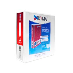CARPETA DE VINIL KYMA CPKCBHD-300-BCA BLANCA TAMAÑO CARTA CON HERRAJE EN ''D'' DE 3''