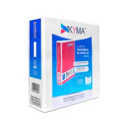 CARPETA KYMA CPKCBHD-500-BCA BLANCA TAMAÑO CARTA CON HERRAJE EN ''D'' DE 5''
