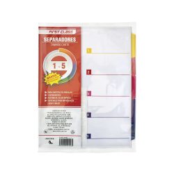 SEPARADOR DE CARTON DIETRIX 4406 TAMAÑO CARTA DEL 1 AL 5 CON NUMERO