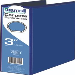CARPETA DE VINIL SAMSILL 18582 AZUL CAPACIDAD PARA 450 HOJAS 3'' ARGOLLA ''O'' PANORAMICA