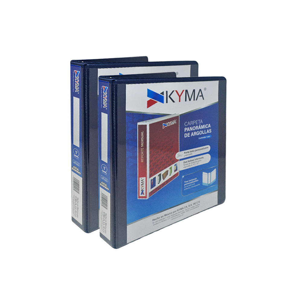 CARPETA PANORÁMICA KYMA CPKCBHO-100-AZM HERRAJE EN "O" DE 1 PULGADA AZUL MARINO - Image 3