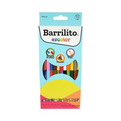 LAPIZ DE COLOR BARRILITO 1166LCD PAQUETE CON 12 PIEZAS VARIOS COLORES TRIANGULAR DOBLE PUNTA