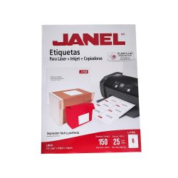 ETIQUETA ADHESIVA JANEL J5164 25 PIEZAS TAMAÑO CARTA BLANCO 8.5 CENTIMETROS X 10.2 CENTIMETROS