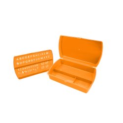 LAPICERA DE PLASTICO JANEL LAP103ES16 NARANJA MEDIANA CON PLANTILLA