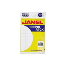 ETIQUETA ADHESIVA JANEL ECONOPACK 1319 NO.22 BLANCO PAQUETE 1200 PIEZAS 13 X 19 MILIMETROS