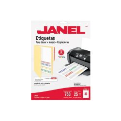 ETIQUETA ADHESIVA PARA LASER JANEL J-5266 PAQUETE CON 25 PIEZAS 1.7 X 8.7 CENTIMETROS