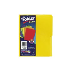 FOLDER TAMAÑO CARTA DIEM BRIGHTS AMARILLO CANARIO 09 PAQUETE CON 25 PIEZAS