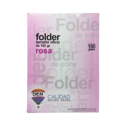 FOLDER TAMAÑO OFICIO DIEM PASTEL ROSA O5 PAQUETE CON 100 PIEZAS
