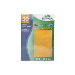 SOBRE DE PAPEL MAPASA IA0315 MANILA TAMAÑO MEDIA CARTA SOLAPA ENGOMADA PAQUETE CON 50 PIEZAS