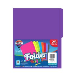 FOLDER TAMAÑO CARTA DIEM BRIGHTS VIOLETA 001 PAQUETE CON 25 PIEZAS