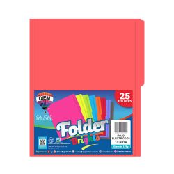 FOLDER TAMAÑO CARTA DIEM BRIGHTS ROJO ELECT 004 PAQUETE CON 25 PIEZAS
