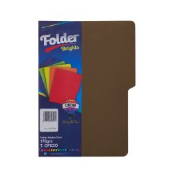 FOLDER TAMAÑO OFICIO DIEM BRIGHTS CAFE OSCURO 0019 PAQUETE CON 25 PIEZAS