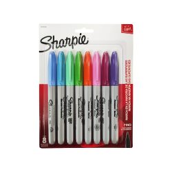 MARCADOR PERMANENTE SHARPIE FINE 1812776 PAQUETE CON 8 PIEZAS VARIOS COLORES PUNTO FINO
