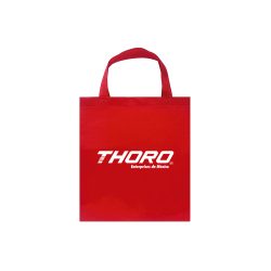 BOLSA DE TELA THORO  ROJO ECOLOGICA ESTAMPADO AMBOS LADOS 37 X35X 18CENTIMETROS
