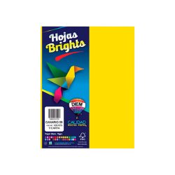 HOJA DE PAPEL DIEM BRIGHTS PAQUETE CON 100 PIEZAS CANARIO 09 NEON TAMAÑO CARTA 75 GRAMOS