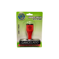 SELLO CON LEYENDA BARRILITO 30003B CANCELADO 18 MILIMETROS X 72 MILIMETROS