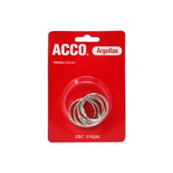 ARGOLLA METALICA ACCO P1109 PAQUETE CON 5 PIEZAS 1''