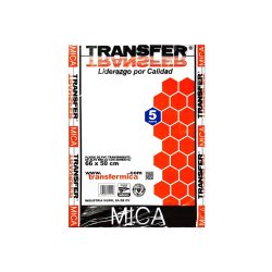 PLIEGO DE MICA ADHESIVA TRANSFER 5PTO 50 CENTIMETROS X 66 CENTIMETROS