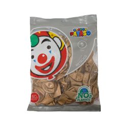 GLOBO PAYASO 9 COLOR DORADO  CON 50 PIEZAS