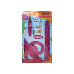 JUEGO DE GEOMETRIA MAE JGF-M FLEXIBLE CON COMPAS DE PRECISION MEDIANO