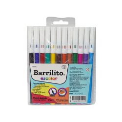 PLUMINES ESCOLAR DELGADOS BARRILITO 12PDC LAVABLES PUNTA CONICA