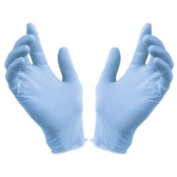 GUANTE DESECHABLE DE NITRILO PARA INSPECCION TALLA CH COLOR AZUL AMBIDIESTRO CAJA CON 100 PIEZAS