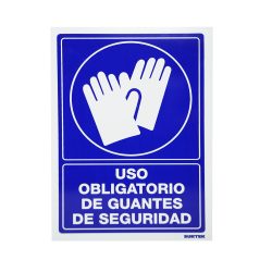 LETRERO "USO OBLIGATORIO DE GUANTES" SURTEK SES14