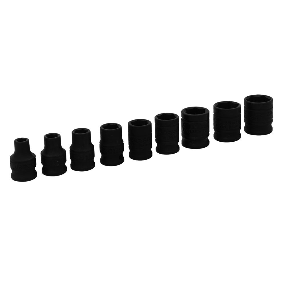 JUEGO DE 9 DADOS URREA 72102 DE IMPACTO EN PULGADAS 3/8'' 6 PUNTAS