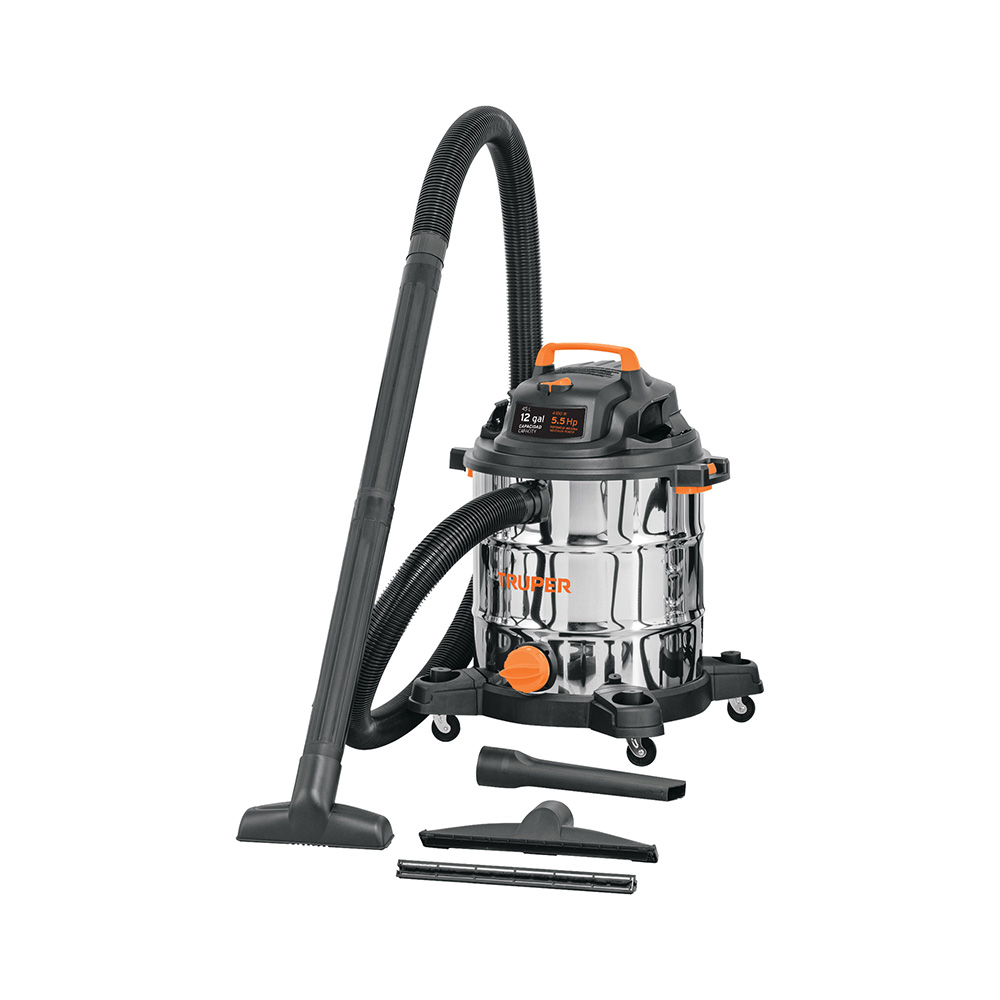 ASPIRADORA INDISTRIAL DE ACERO INOXIDABLE DE LIQUIDOS Y SOLIDOS TRUPER ASP-12X CAPACIDAD DE 45 L
