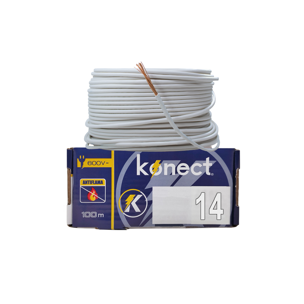 CABLE ELECTRICO CCA UNIPOLAR KONECT #14X100 METROS BLANCO - Image 2