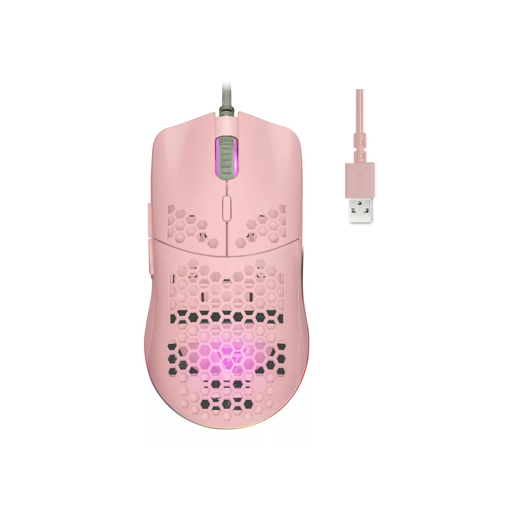 MOUSE GAME FACTOR VORAGO MOG601-PK ALAMBRICO ROSA