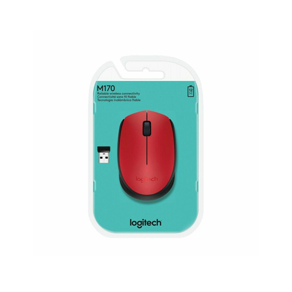 MOUSE INALAMBRICO LOGITECH M170 NEGRO CON ROJO - Image 3