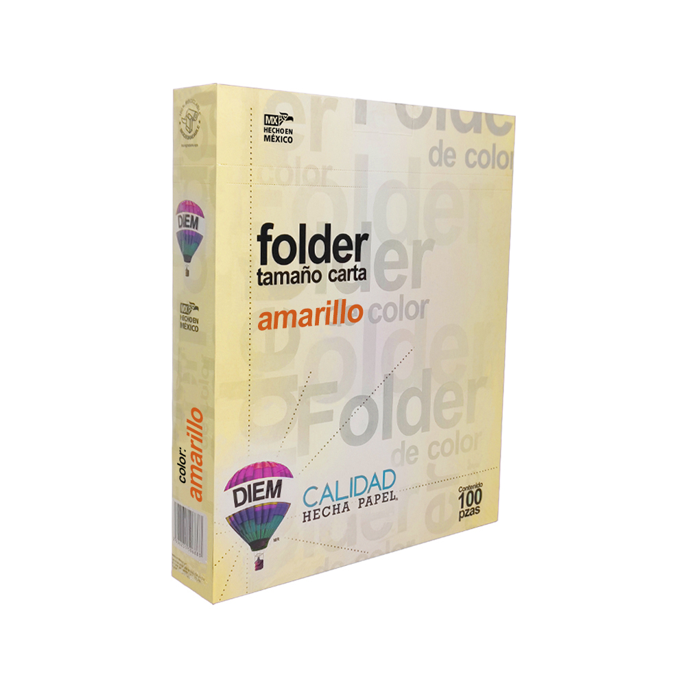 FOLDER TAMAÑO CARTA DIEM PASTEL AMARILLO 02 PAQUETE CON 100 PIEZAS 163 GRAMOS - Image 2