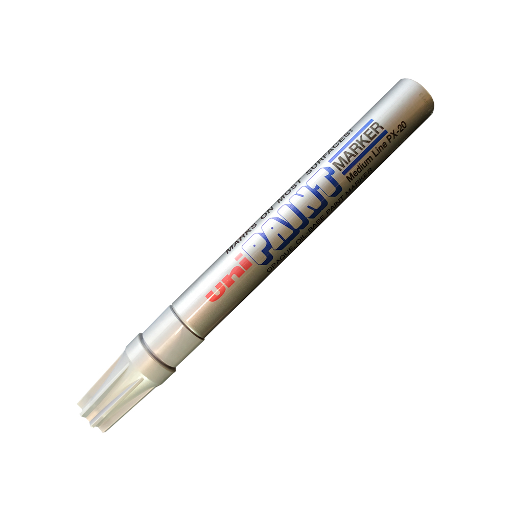 MARCADOR DE PINTURA UNI PAINT PX20 PLATA DE 2.2 A 2.8 MILIMETROS PUNTA POROSA