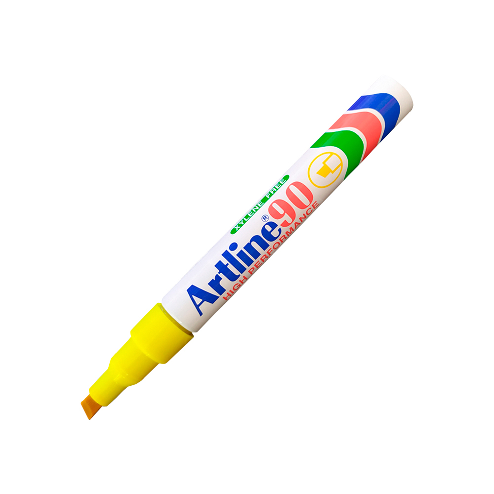 MARCADOR PERMANENTE ARTLINE EK-90AM AMARILLO 5 MILIMETROS PUNTA CINCEL - Image 2
