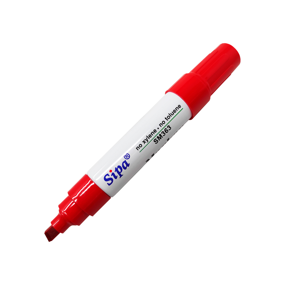 MARCADOR PERMANENTE SIPA MARKER SM363 ROJO PUNTA CINCEL 6.0 MILIMETROS - Image 3
