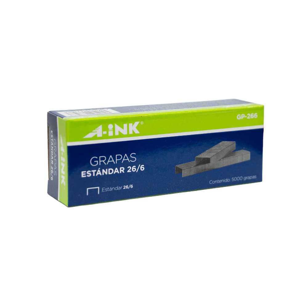 GRAPAS ESTANDAR 26/6 ARTLINE A-INK GP-266 CON PUNTAS CINCELADAS
