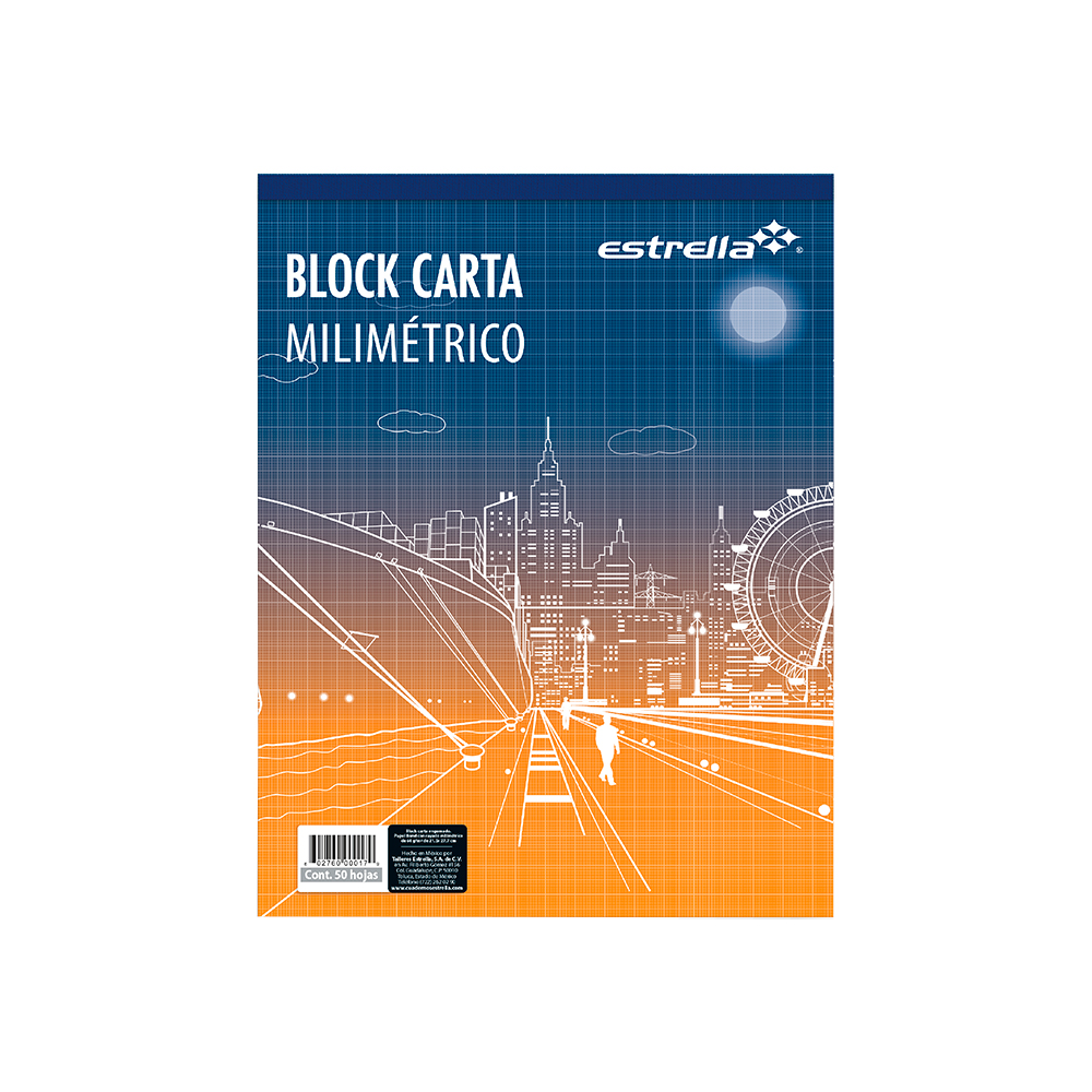 BLOCK CARTA ESTRELLA 0017 MILIMETRICO 50 HOJAS