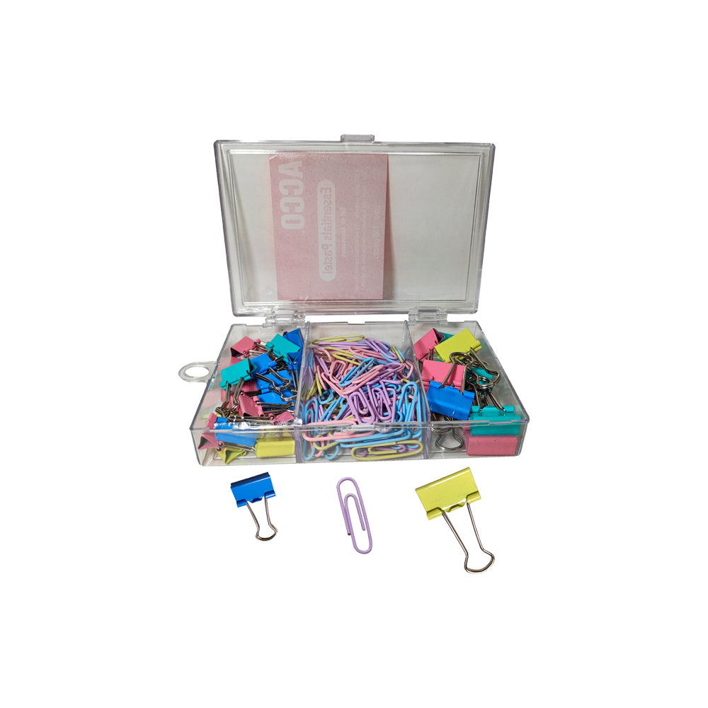 KIT DE ACCESORIOS ACCO P4471 CONTIENEN SUJETA DOCUMENTOS Y CLIP 130 PIEZAS COLORES PASTEL - Image 2