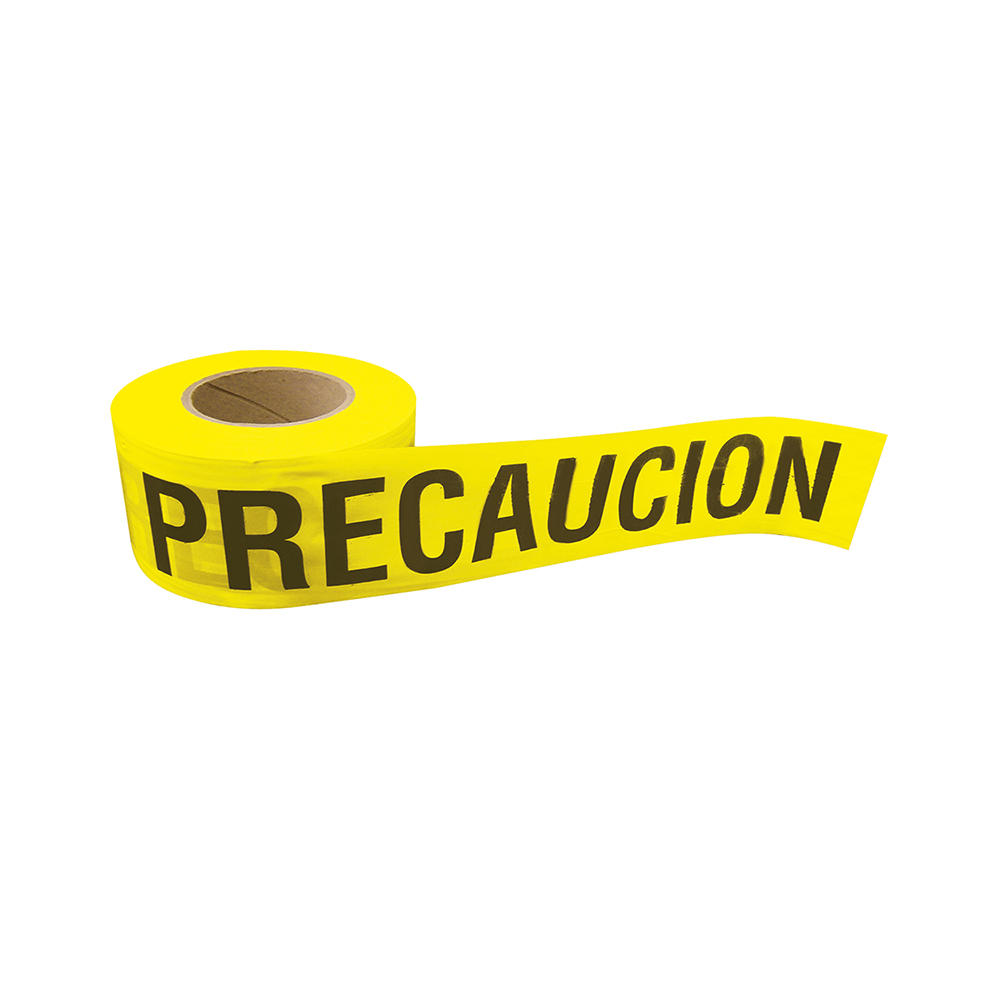 CINTA PARA BARRICADA SURTEK 137297 AMARILLO CON SEÑALIZACION DE PRECAUCIÓN 100 METROS
