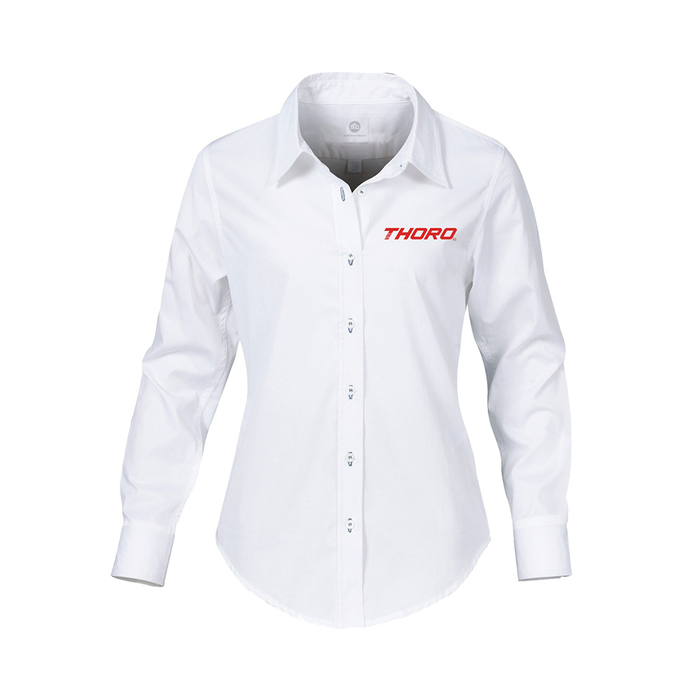 CAMISA MANGA LARGA INSTITUCIONAL THORO SUPER POP BLANCO TALLA GRANDE MUJER