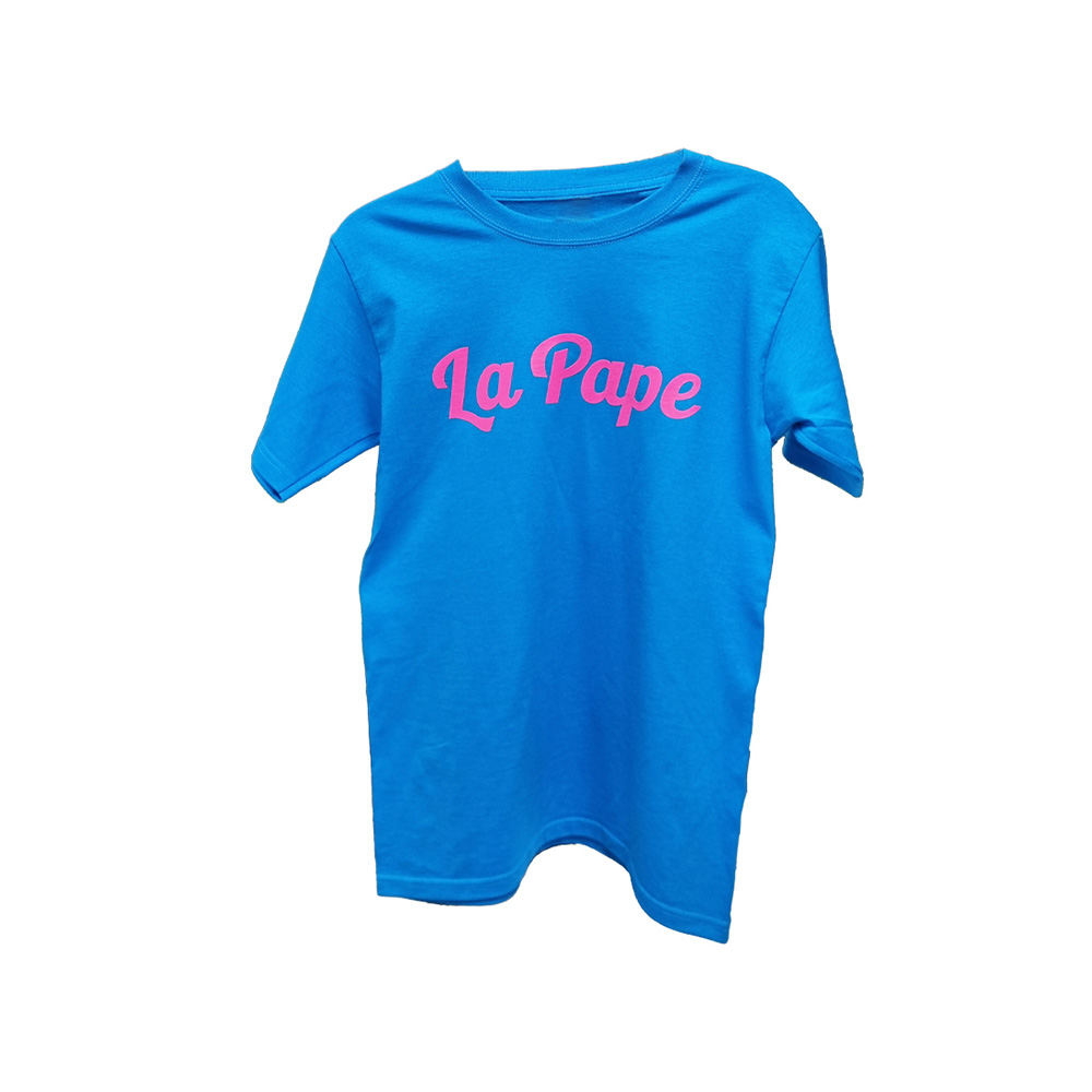 PLAYERA CUELLO REDONDO "LA PAPE" AZUL TURQUESA TALLA CHICA HOMBRE