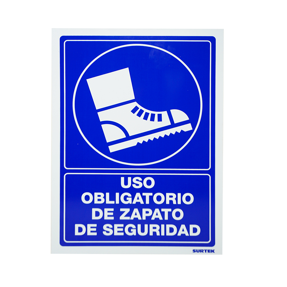 LETRERO "USO OBLIGATORIO DE CALZADO DE SEGURIDAD" SURTUK SES10