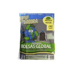BOLSA DE PLASTICO NEGRA  90 CENTIMETROS X 120 CENTIMETROS PAQUETE 1 KILOGRAMO