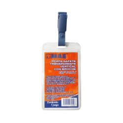 PORTAGAFETE CON BROCHE MAE GFT-10V TRANSPARENTE FORMA VERTICAL