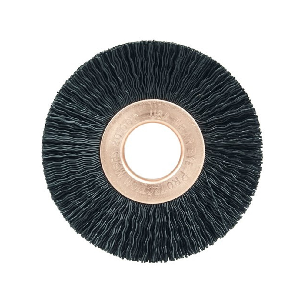 CEPILLO CIRCULAR DE NYLON 17233 WEILER DIAMETRO 2" NYLON NEGRO ONDULADO .014" ORIFICIO 1/2"