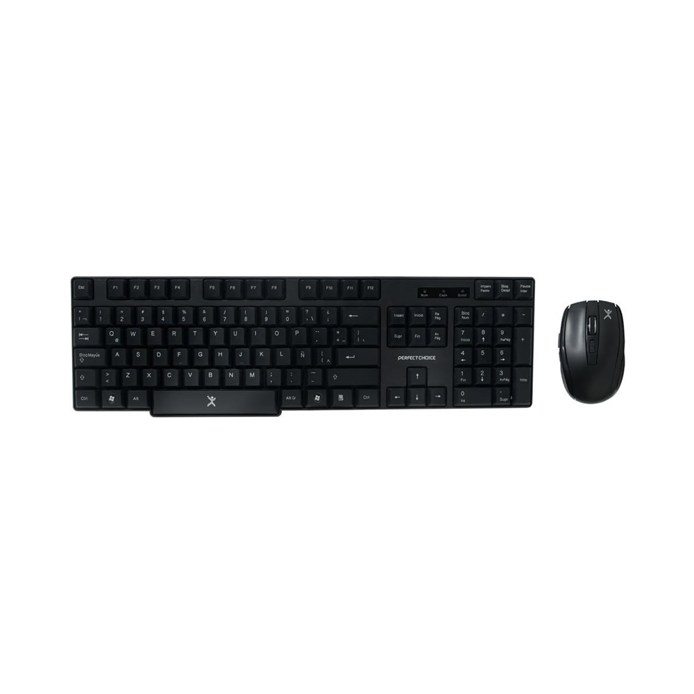 KIT DE TECLADO Y MOUSE PERFECT CHOICE PC-200994 , ESTÁNDAR, NEGRO, 10 M, 1600 DPI CT
