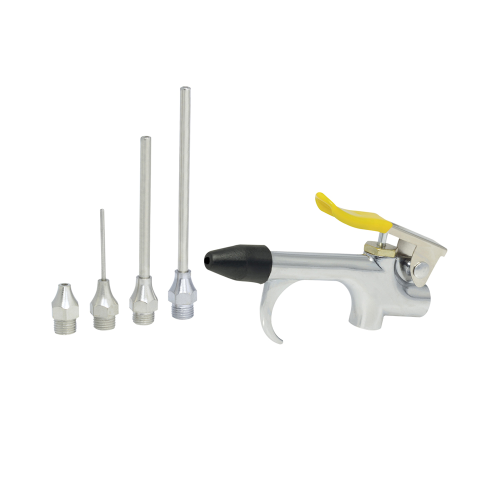 JUEGO PISTOLA SOPLETEADORA AIRE SURTEK 108109 1/4''NPT CON BOQUILLAS