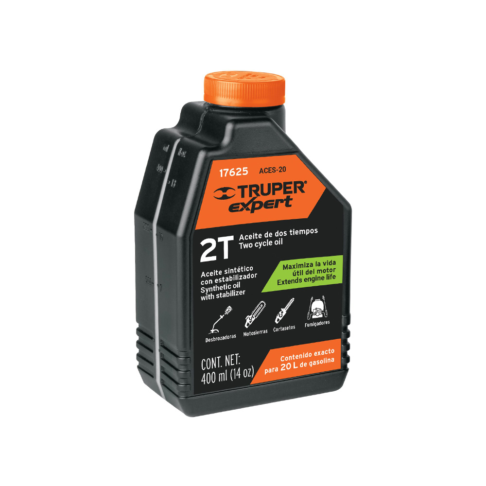 ACEITE SINTETICO PARA MOTOR TRUPER ACES-20 DE 2 TIEMPOS 400 ML